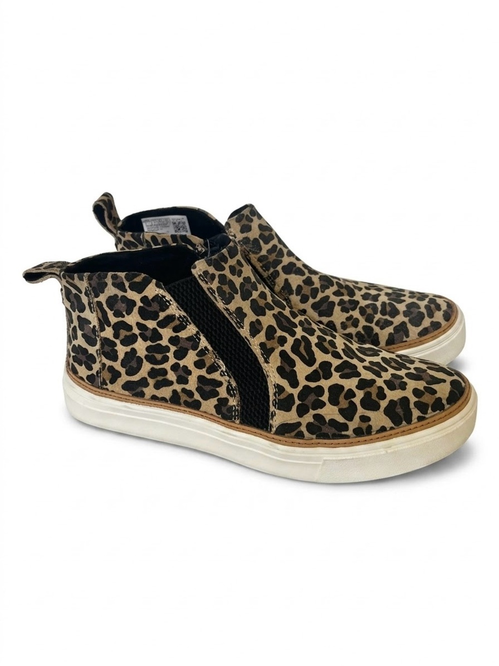 TOMS Bryce Leopard Print Suede Mid Top Slip On Platform Sneakers Boots Sz 7